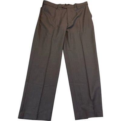 NUEVO Pantalones formales de negocios gris liso Saddlebred para hombre talla 36x30 calce recto Foto 1 de 4