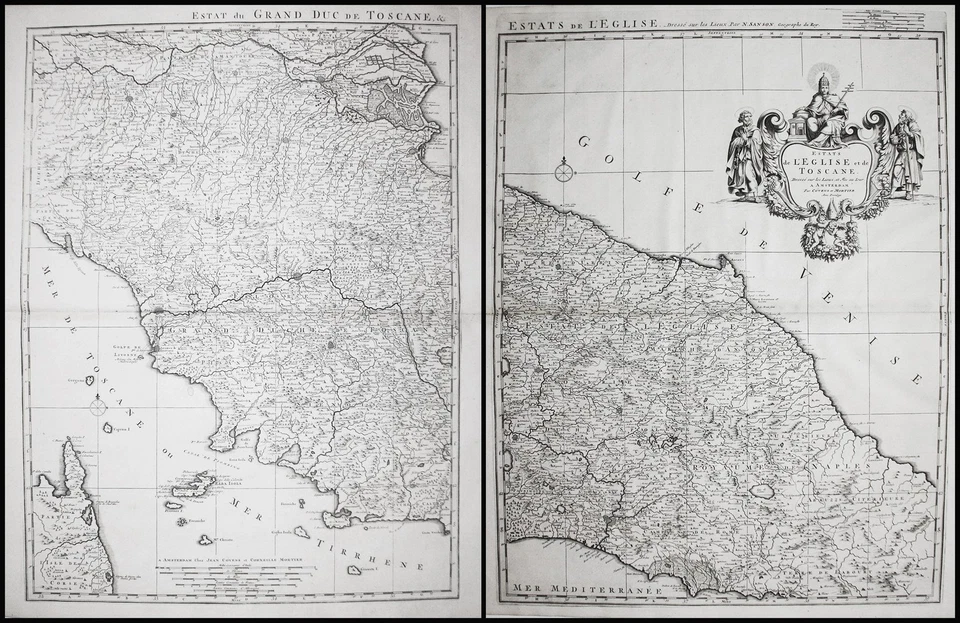Mappa Toscana Lazio Umbria Emilia Romagna Sanson 1704 - Immagine 1 di 1