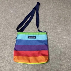 Bandolera Orgullo a Rayas Arco Iris Marca Gecko Correa Ajustable Bolso Forrado de Lona. - Imagen 1 de 6