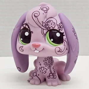 2008 Littlest Pet Shop Jumbo Purple Deco Rabbit Bunny Figure 5" LPS Toy C031-G - Bild 1 von 11