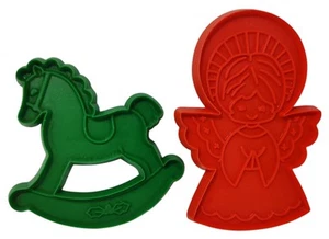 Vintage Punze Ausstechformen Weihnachten Schaukelpferd Engel 2er Set - Bild 1 von 10