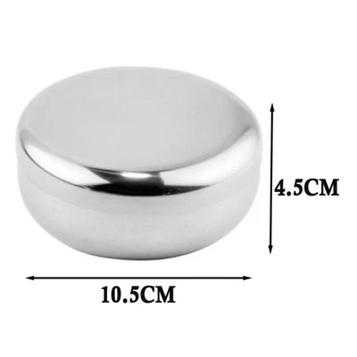 1pc Silver Korean Stainless Steel Rice Bowl Dish Korea Warm  for Bowl+Lid - Image 1 of 4