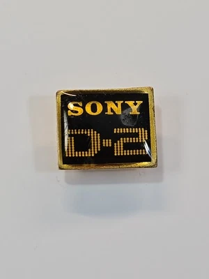 Sony D-2 Lapel Pin Professional Digital Videocassette Format RARE SMALL SIZE  - Image 1 of 4