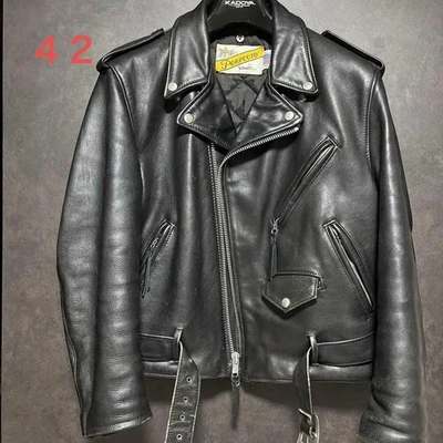 Chaqueta de jinete Schott 618 acolchada negra de cuero de vaca para hombre XL 42 Foto 1 de 4