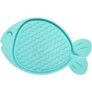 Loving Pets Bella Spillproof Fishshaped Mat For Cats Aqua - Picture 1 of 2