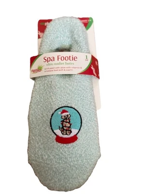 Air Plus Spa Footie Ultra Comfort Footies-1 Par — Cachorro de Natal — Tamanho Feminino 5-11 - Imagem 1 de 4