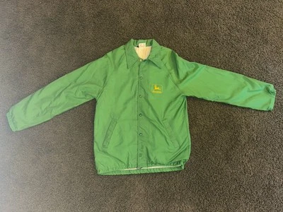 Chaqueta cortavientos mecánica John Deere pequeña S de colección para hombre verde nailon años 70 80 Foto 1 de 4