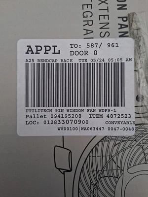 Utilitech 9" Twin Window Fan 3 Speed Indoor Fan Adjustable Thermostat 24x5.5x13" - Image 1 of 4