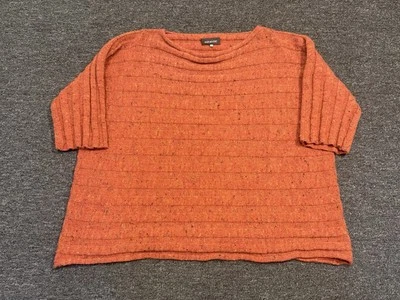 Eskandar Orange Long Sleeve Knit 100% Extra Fine Lambswool Pullover Sweater O/S✨ - Image 1 of 4