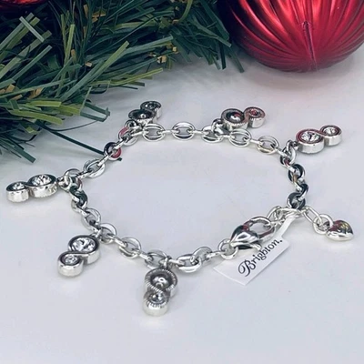 NUEVO CON ETIQUETAS Brazalete Brighton Infinity Sparkle Charm Plata Cristal Cuelga Ajustable Foto 1 de 4