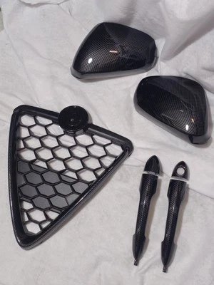 Kit Carbon Look Alfa Romeo GIULIETTA - Calotte Maniglie Scudo  Twill 1x1 - Imagen 1 de 4