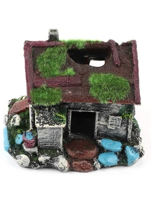 Aquário paisagismo peixes de resina escondendo casa caverna com musgo para tanque de peixes - Imagem 1 de 4