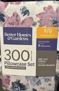 Fundas de Almohada Better Homes Gardens Queen Rosa Floral 2 300 TC Algodón Satén - Imagen 1 de 1
