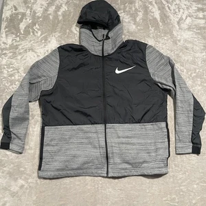 Chaqueta Nike Para Hombre 2XL Negra Gris Sudadera con Capucha Cremallera Completa Baloncesto Aire Libre Logo - Imagen 1 de 8