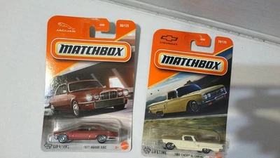 Jaguar XJ6C 1977 Matchbox #06/125 y El Camino 28/125 amarillo Foto 1 de 4