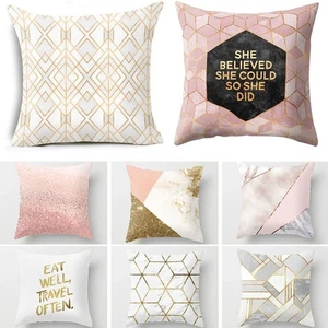 Square Home Decor Waist Pillow Cases Gold Shining Cushion Cover Winter Warm - Picture 1 of 6