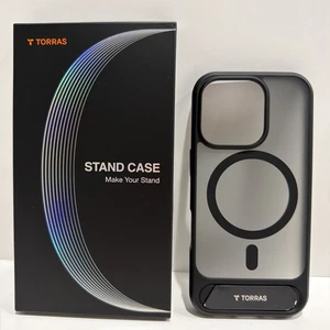 Torras Magnetic Seamless Stand iPhone 16 Pro Case, Kickstand MagSafe Black USED - Picture 1 of 11