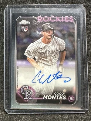 Coco Montes - 2024 Topps Chrome - #RACMO - Rookie Auto - Colorado Rockies - RCA - Image 1 of 3