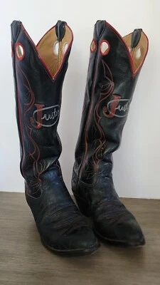 Botas vaqueras de montar vintage Justin para hombre altas 7 E Foto 1 de 4
