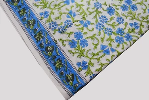 P_108 Indian Floral Fabric Hand Block Print Cotton Voile Craft Sewing 3 Yard - Picture 1 of 4
