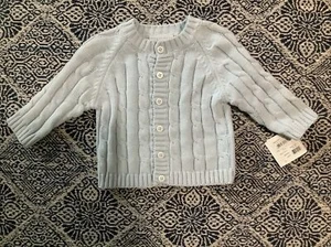 Elegant Baby Blue Sweater/cardigan Size 6-12 New With Tags - Picture 1 of 3