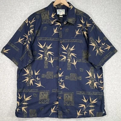 Big Dogs Hawaiian Shirt XL Blue Short Sleeve Lightweight Beach Button Up Aloha Foto 1 de 4