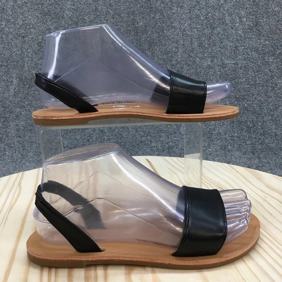 Босоножки женские Forever 21 6 без шнуровки на плоской подошве с ремешком черные коричневые искусственная кожа - Изображение 1 из 4