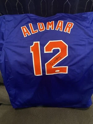 Hall of Famer Roberto Alomar signed Custom NY Mets Jersey & JSA Cert - Image 1 of 3