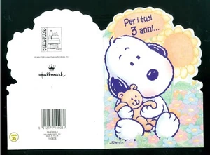 PEANUTS SCHULZ SNOOPY BIGLIETTO AUGURI GIFT CARD MEDIO HALLMARK ANNI '80 3 ANNI - Bild 1 von 2