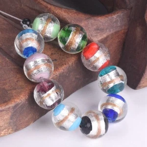 5 piezas cuentas sueltas de vidrio de aluminio redondo hecho a mano de 12 mm para hacer joyas - Imagen 1 de 14