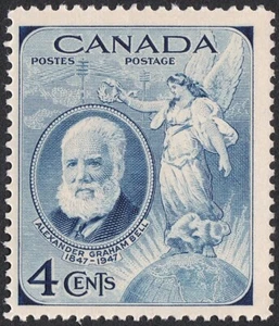 1947 CANADA ALEXANDER GRAHAM BELL BIRTH CENTENARY 4¢ STAMP, MINT MNH, Scott #274 - Picture 1 of 4
