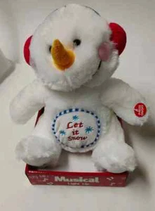 Homerbest Plush White Stuffed Snowman Animal 12" Let it Snow Christmas - Picture 1 of 5