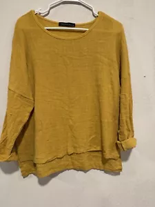 Zanzea Mustard Blouse Sz. XL Boho Lagenlook - Picture 1 of 4