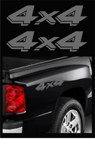 2 - 4X4 TRUCK DECALS, DARK GREY DODGE DAKOTA OFFROAD STICKERS, SIZE: 3.25" X 13" - Picture 1 of 1