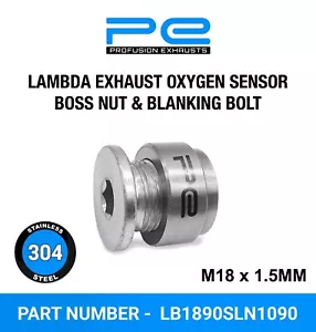 304 Stainless Steel Lambda Exhaust Oxygen Sensor Boss nut & Blanking plug, bolt - Picture 1 of 12