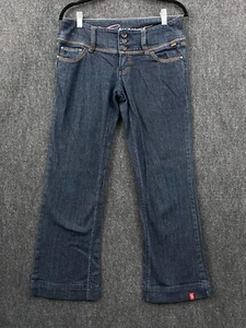 EDC by Esprit Five Womens Size 29 Flared Jeans Dark Blue Denim Low Rise Y2K - Picture 1 of 18