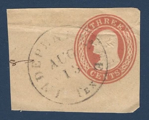 1800s INDEPENDENCE TEXAS "TEX" CANCEL ON THREE CENTS CUT CORNER, AMAZING PIECE - Picture 1 of 1