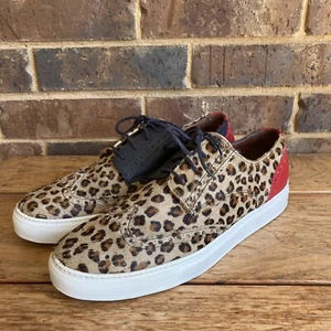 Del Toro Herren Größe 11 Oxford Budapester Turnschuhe Gepardenmuster Ponyhaar - Bild 1 von 13