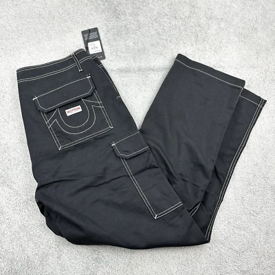 Pantalones de mezclilla holgados de la marca True Religion para hombre talla 33x32 negro azabache precio de venta sugerido por el fabricante $159 Foto 1 de 4