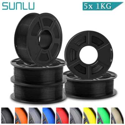 【5KG Bundle】SUNLU PETG PLA PLA+ ABS 3D Printer Filament 1.75mm Neatly 1KG/Spool - image 1 of 4