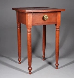 Schön! C.1830 Country Sheraton Primitive Red Wash Arbeitsständer mit einer Schublade - Bild 1 von 22