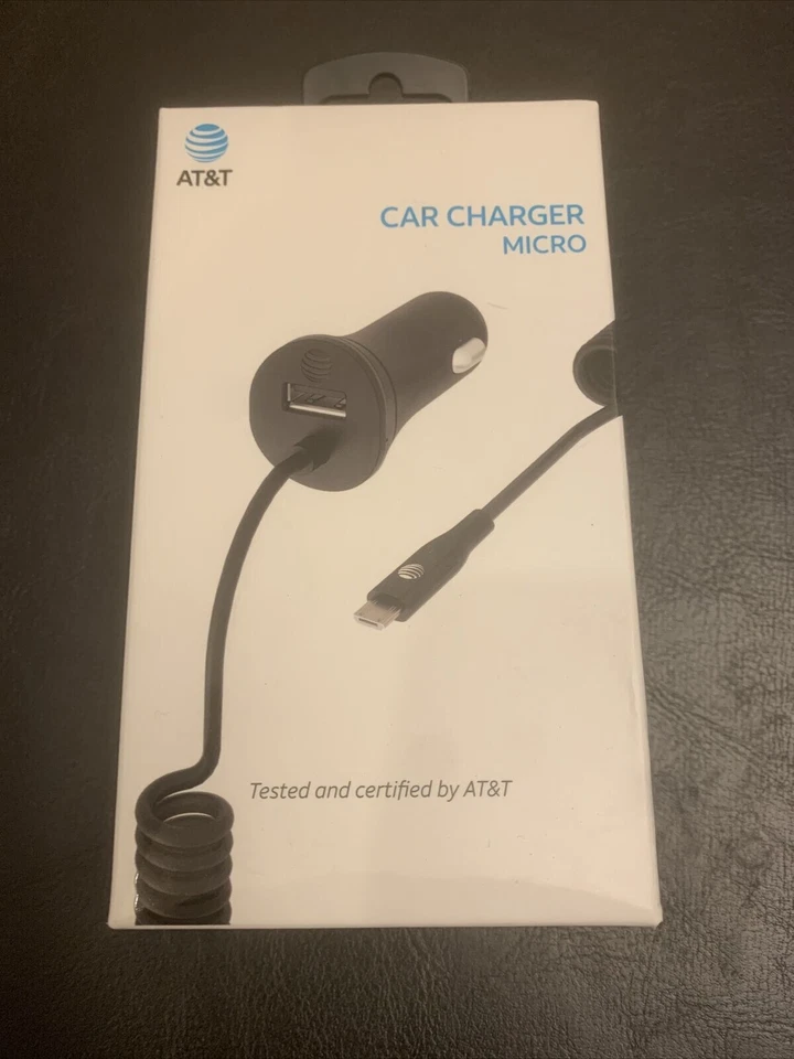 AT&T OEM Micro USB Coiled Car Charger - Image 1 of 1