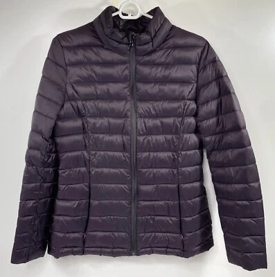 Chaqueta acolchada ligera púrpura talla M Tahari para mujer abrigo parka de nailon Foto 1 de 4
