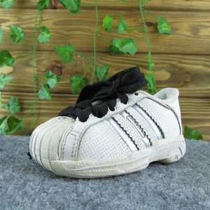 adidas Boys Sneaker Shoes White Synthetic Lace Up Size T 5 Medium - Picture 1 of 9