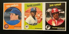 1989 Baseball Card Magazine Sheet Ryne Sandberg Harold Reynolds Juan Samuel