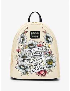 Loungefly Harry Potter Marauder's Map Floral Mini Backpack - New With Tags - Picture 1 of 4