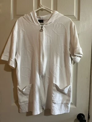 Sudadera con capucha de colección años 70 de Dottie para mujer blanca mediana manga corta cremallera concha marina Foto 1 de 4