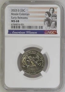 2023 S Bessie Coleman 25C Quarter NGC MS68 Early Releases - Picture 1 of 2