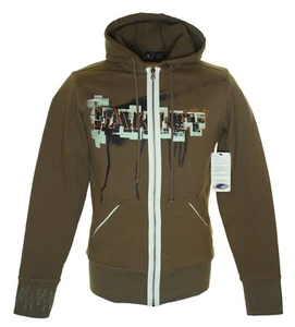 Neu Herren Oakley gefliester Stretch Reißverschluss Hoodie Sweatshirt Pullover schmale Passform Medium - Bild 1 von 5