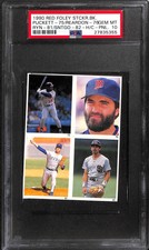 1990 RED FOLEY STICKER BOOK-HAND CUT #75 KIRBY PUCKETT PSA 10 27835355